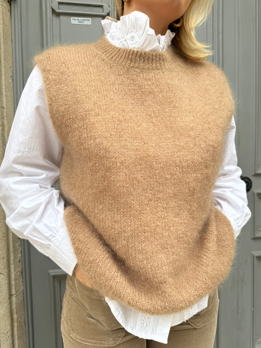 Pull sans manches ELEONORE Camel - A.L